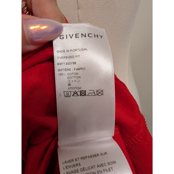 NWT Givenchy Red Trompe-l'oeil Graphic Logo T-Shirt Men's Size Large - Picture 8 of 10